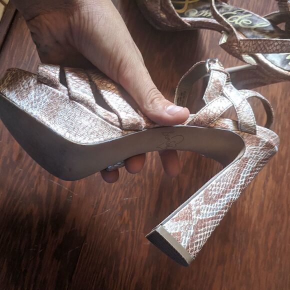 Sam Edelman Snake Skin Platform Heels - Picture 9 of 9